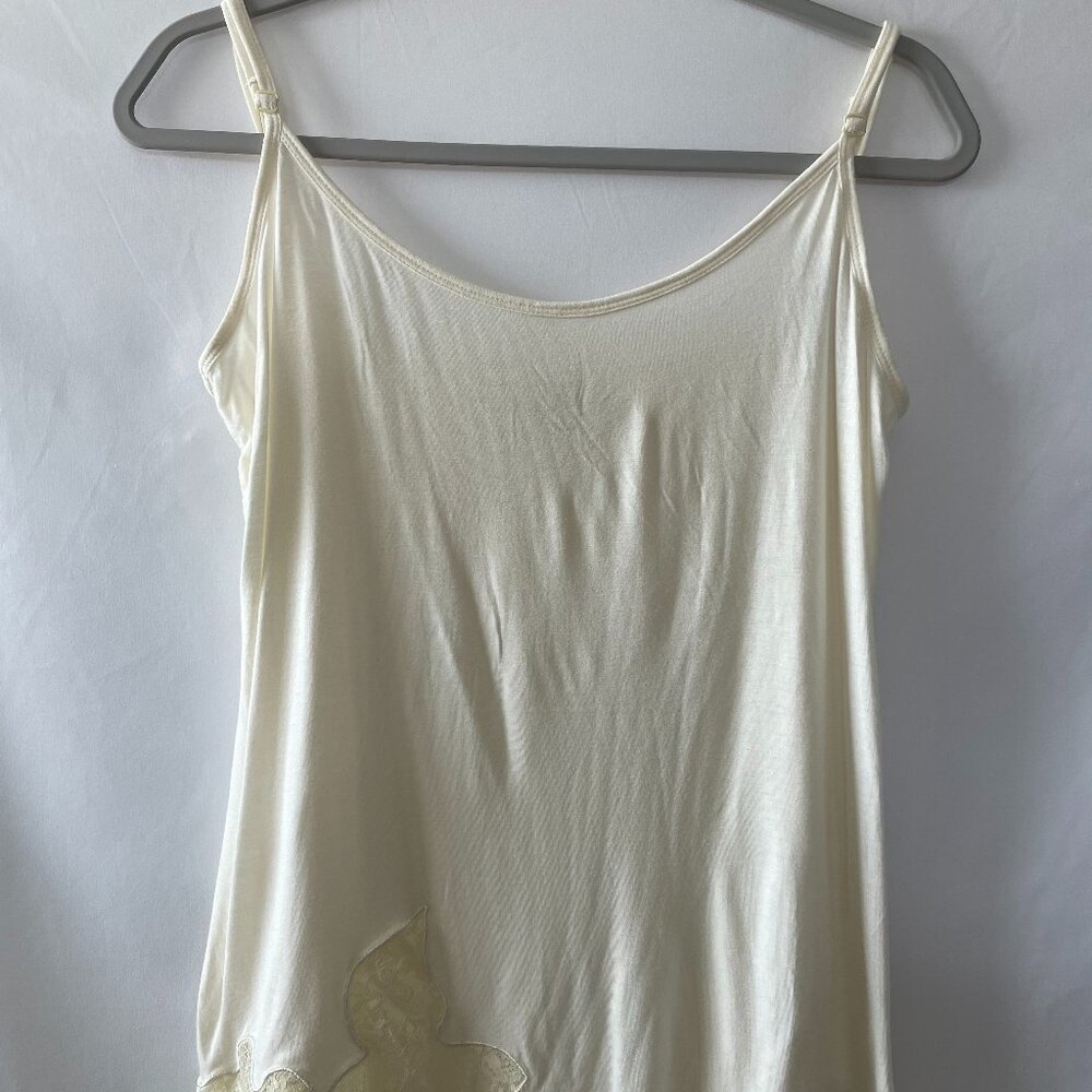 Pure + Good Womens Ivory Adjustable Strap Lace Detailing Tank Top Size Large
